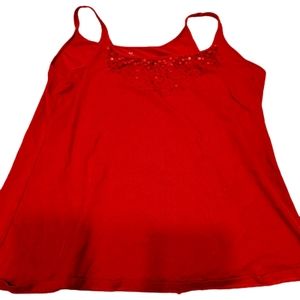 NY & Company red tank top with sequins XL